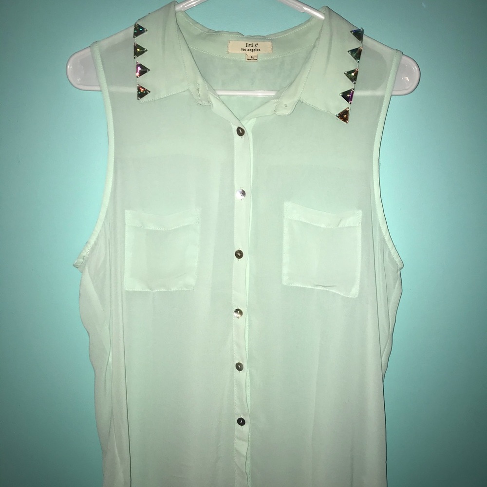 BOGO FREE: Sheer button-up tank